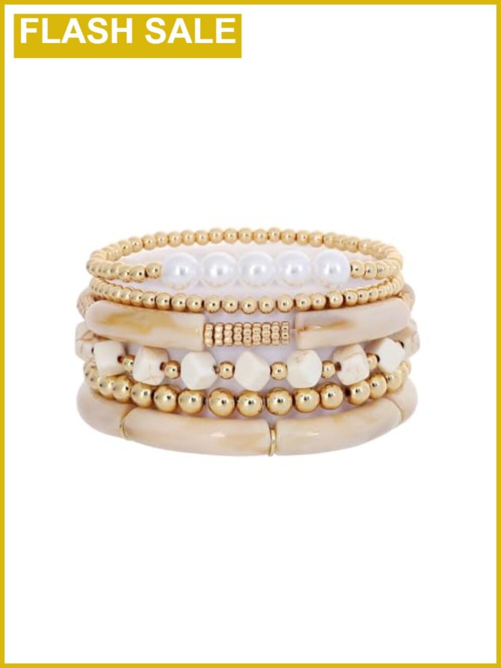 Handmade Gold Plated Acrylic Bamboo Tube Bangle Bracelet Set Stackable Chunky